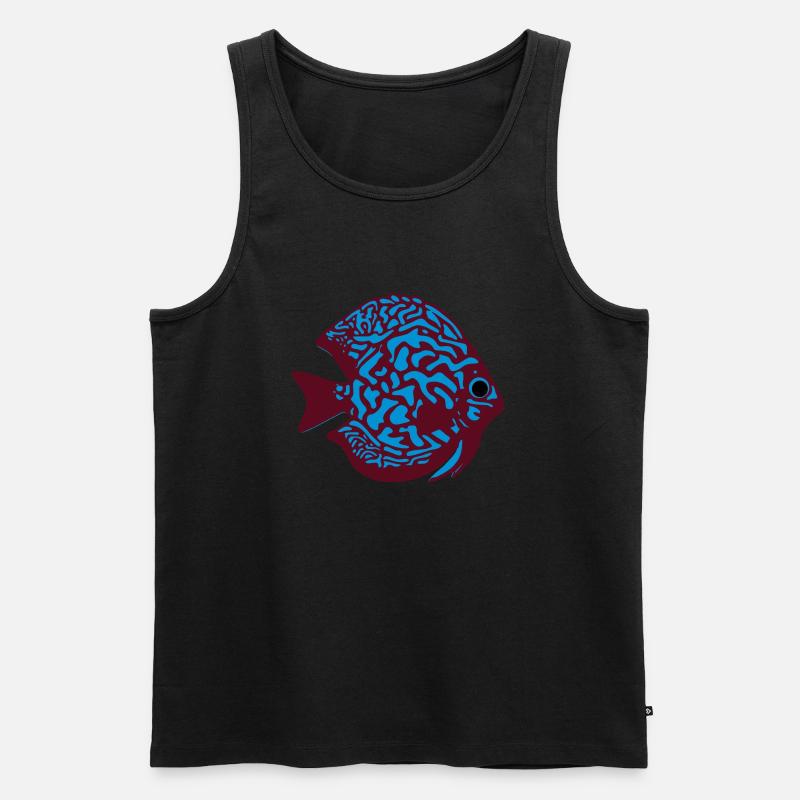 Diskusfisch vektor - Männer Premium Bio Tank Top - Schwarz