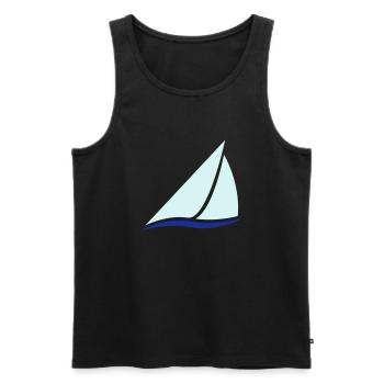 Sailing Boat Logo - Débardeur bio Premium Homme - noir - Devant - AI Model Male 178 light (178cm)