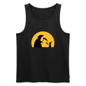 Hase Kaninchen Möhre Tod Sensenmann Karotte bunny - Männer Premium Bio Tank Top - Schwarz - Vorne - AI Model Male 178 light (178cm)
