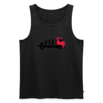 evolution_of_man_trucker_112013_a_2c - Männer Premium Bio Tank Top - Schwarz - Vorne - Michal (187cm)
