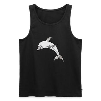 Delphin - Männer Premium Bio Tank Top - Schwarz - Vorne - AI Model Male 178 light (178cm)
