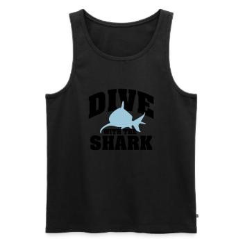 Tauchen: Dive with the shark - Männer Premium Bio Tank Top - Schwarz - Vorne - Michal (187cm)