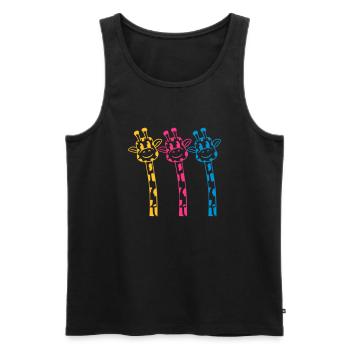 3 Funny comic cartoon giraffes in bright colors - Men's Premium Organic Tank Top - black - Front - AI Model Male 178 light (178cm)