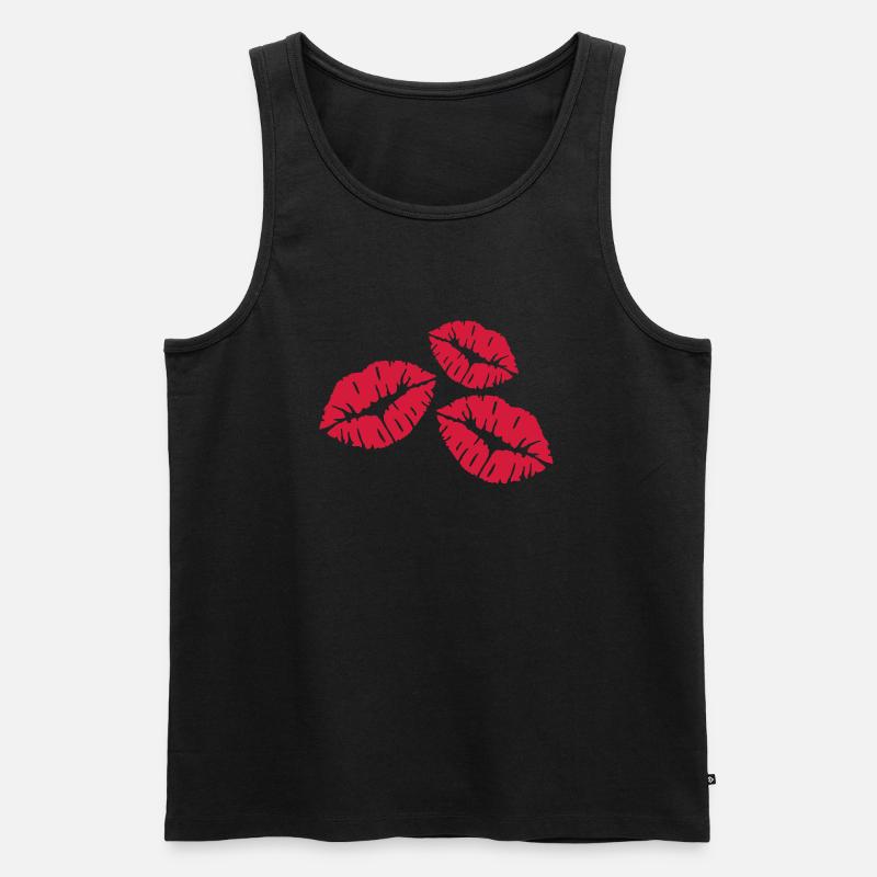 Kuss - Männer Premium Bio Tank Top - Schwarz