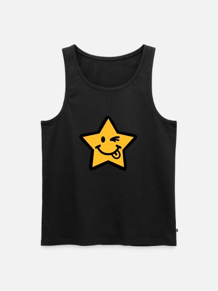 Star - Men's Premium Organic Tank Top - black