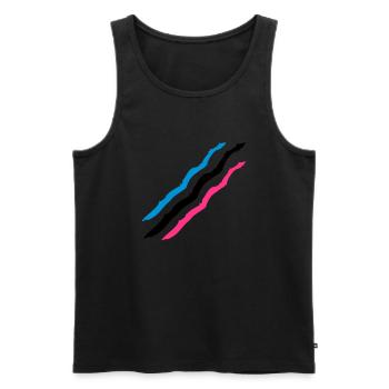 3 slash brushstroke graffiti scratches lines - Men's Premium Organic Tank Top - black - Front - AI Model Male 178 light (178cm)