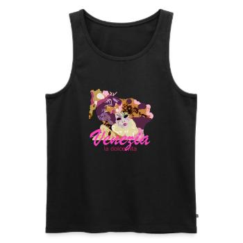 venezia - Männer Premium Bio Tank Top - Schwarz - Vorne - AI Model Male 178 light (178cm)