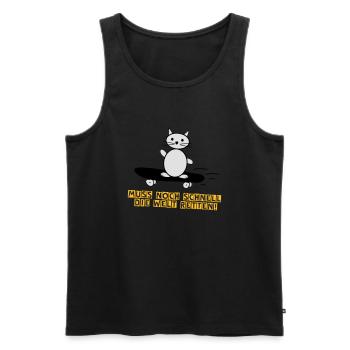 Die Welt retten Kätzchen Lustige Sprüche - Männer Premium Bio Tank Top - Schwarz - Vorne - AI Model Male 178 light (178cm)