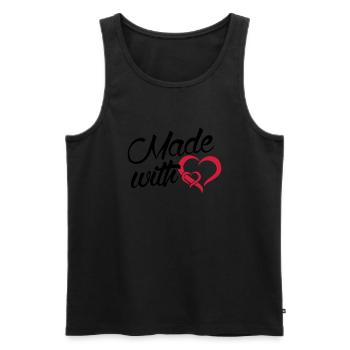 Faite avec coeur - bébé - - Débardeur bio Premium Homme - noir - Devant - AI Model Male 178 light (178cm)