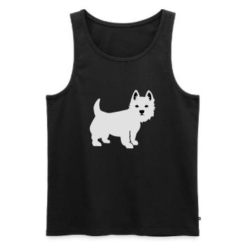 Westie - Men's Premium Organic Tank Top - black - Front - AI Model Male 178 light (178cm)