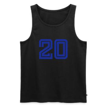 College Numbers, Nummern, Sports Numbers, 20 - Männer Premium Bio Tank Top - Schwarz - Vorne - AI Model Male 178 light (178cm)