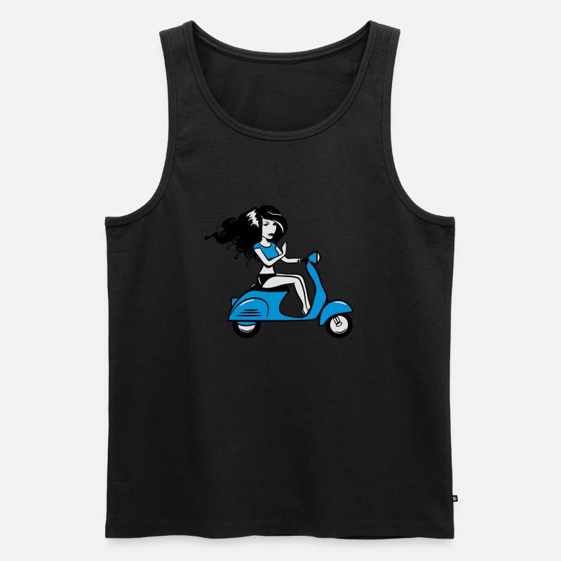 motorroller mädchen sexy - Männer Premium Bio Tank Top - Schwarz