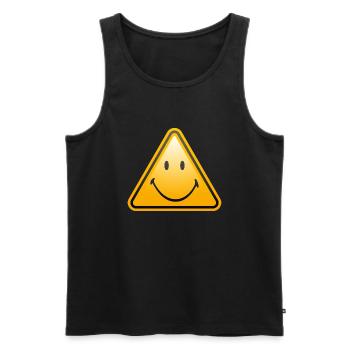 Smiley Shield - Débardeur bio Premium Homme - noir - Devant - Michal (187cm)