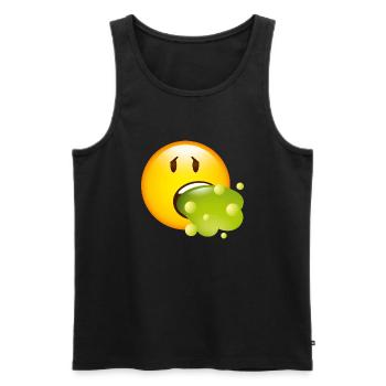 Smiley Glossy Barf - Men's Premium Organic Tank Top - black - Front - AI Model Male 178 light (178cm)