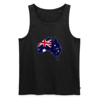 Australia Map Flag - Australien - Männer Premium Bio Tank Top - Schwarz - Vorne - AI Model Male 178 light (178cm)
