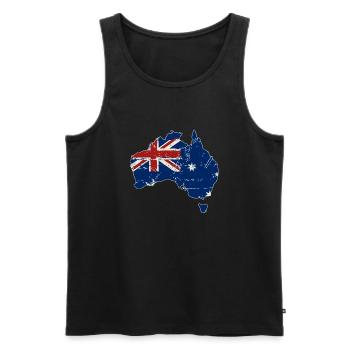 Australia Map Flag - Australien - Männer Premium Bio Tank Top - Schwarz - Vorne - AI Model Male 178 light (178cm)