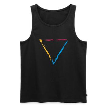 bordure colorée triangle bordure décorative cool des - Débardeur bio Premium Homme - noir - Devant - AI Model Male 178 light (178cm)