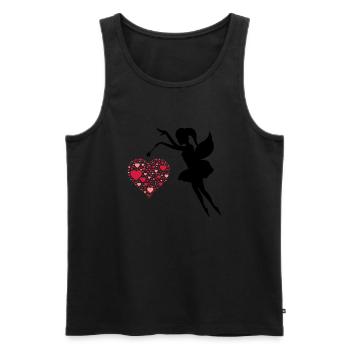 fee_love_001 - Männer Premium Bio Tank Top - Schwarz - Vorne - Michal (187cm)