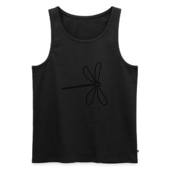 libelle - Männer Premium Bio Tank Top - Schwarz - Vorne - Michal (187cm)