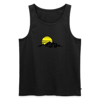 Freizeit - Wohnmobil Berge - Männer Premium Bio Tank Top - Schwarz - Vorne - Michal (187cm)