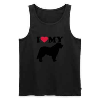 Leonberger - Männer Premium Bio Tank Top - Schwarz - Vorne - AI Model Male 178 light (178cm)