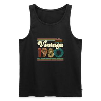 Vintage 1980 40. Geburtstag Vierzig Jahre Geschenk - Männer Premium Bio Tank Top - Schwarz - Vorne - Michal (187cm)
