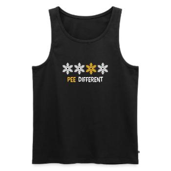 Pee Different Gelber - Männer Premium Bio Tank Top - Schwarz - Vorne - AI Model Male 178 light (178cm)