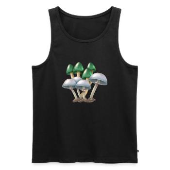 champignons purée de champignons - Débardeur bio Premium Homme - noir - Devant - AI Model Male 178 light (178cm)
