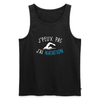 je peux pas j'ai natation - Débardeur bio Premium Homme - noir - Devant - Michal (187cm)