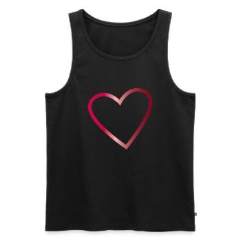 Heart Contour in Ruby Red - Men's Premium Organic Tank Top - black - Front - AI Model Male 178 light (178cm)