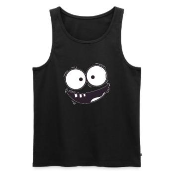 The Grin Man - Men's Premium Organic Tank Top - black - Front - AI Model Male 178 light (178cm)