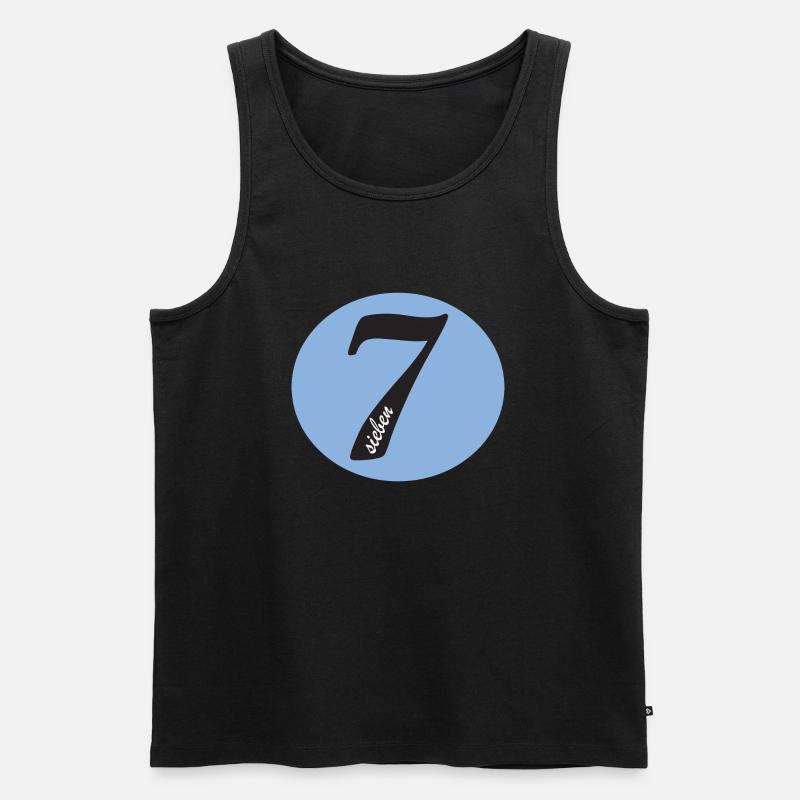 7 sieben - Männer Premium Bio Tank Top - Schwarz