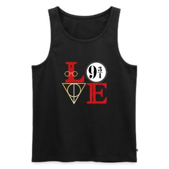 Love 9 3/4 - Men's Premium Organic Tank Top - black - Front - Michal (187cm)