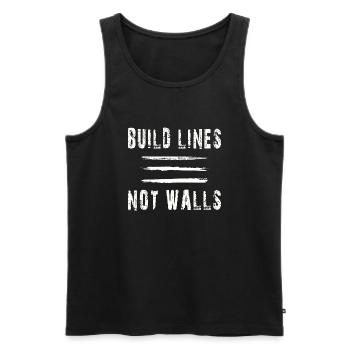 build lines not walls - Men's Premium Organic Tank Top - black - Front - AI Model Male 178 light (178cm)