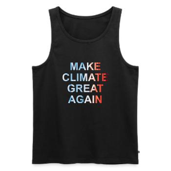 Make climate great again - Männer Premium Bio Tank Top - Schwarz - Vorne - AI Model Male 178 light (178cm)