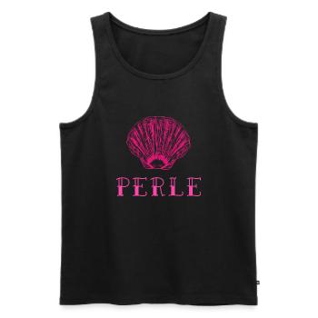 Rosa Perle Aussterrasse Muschel Ozean - Männer Premium Bio Tank Top - Schwarz - Vorne - AI Model Male 178 light (178cm)