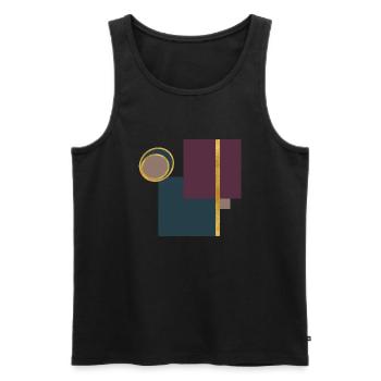 Geometric Artwork with Squares, Circles and Gold - Männer Premium Bio Tank Top - Schwarz - Vorne - AI Model Male 178 light (178cm)