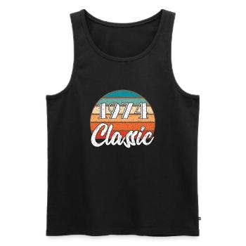 Anniversary Birthday 1974 Classic Colors Design - Männer Premium Bio Tank Top - Schwarz - Vorne - Michal (187cm)