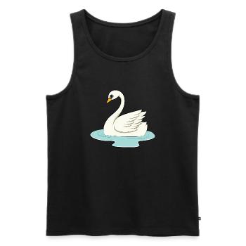 Cygne - Débardeur bio Premium Homme - noir - Devant - Michal (187cm)