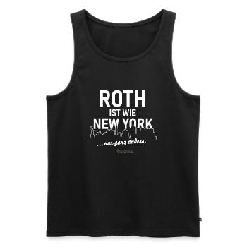 Roth ist wie New York - Männer Premium Bio Tank Top - Schwarz - Vorne - Michal (187cm)