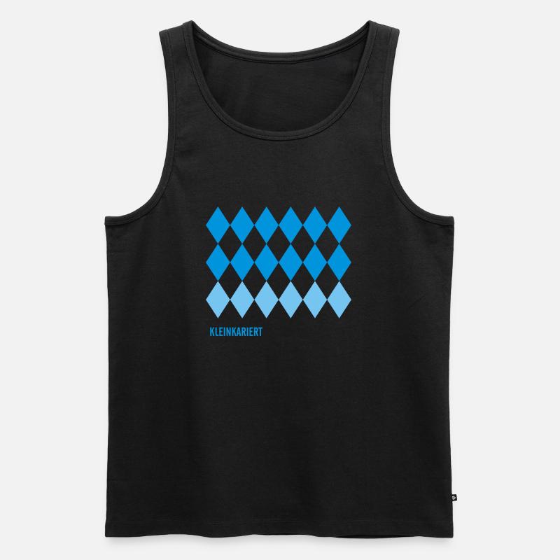Kleinkariert - Männer Premium Bio Tank Top - Schwarz