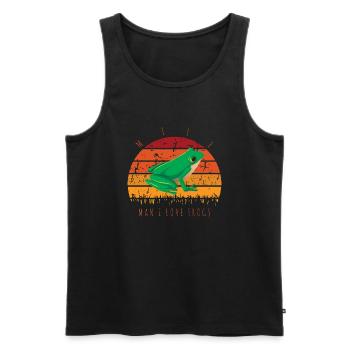 -Man I Love Frogs Funny Saying Frog-Amphibian - Männer Premium Bio Tank Top - Schwarz - Vorne - AI Model Male 178 light (178cm)