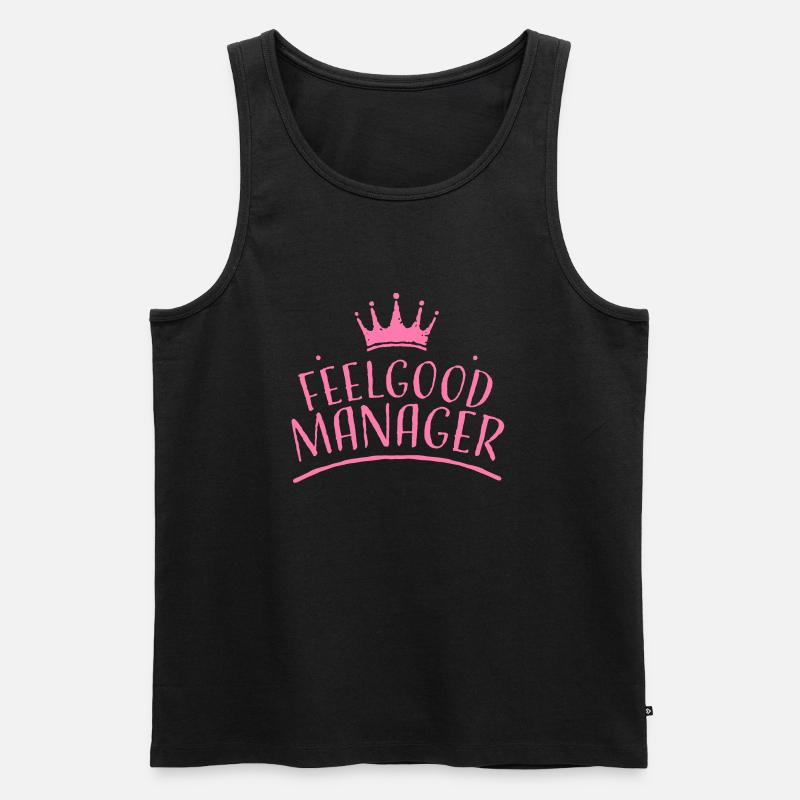 Krone rosa feelgood manager - Männer Premium Bio Tank Top - Schwarz