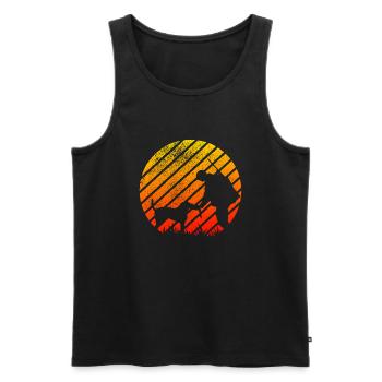 Jagen Hund Jagd Retro Hunde Jäger Vintage - Männer Premium Bio Tank Top - Schwarz - Vorne - Michal (187cm)