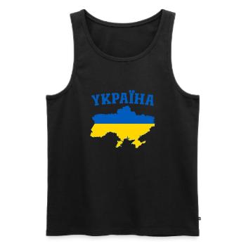 Ukraine Flagge YKPAIHA - Männer Premium Bio Tank Top - Schwarz - Vorne - AI Model Male 178 light (178cm)