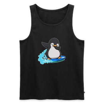dab dabbing pinguin surfen königspinguin birthday - Männer Premium Bio Tank Top - Schwarz - Vorne - AI Model Male 178 light (178cm)