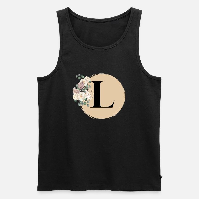 Buchstabe L - Männer Premium Bio Tank Top - Schwarz