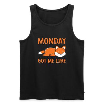Monday got me like - Men's Premium Organic Tank Top - black - Front - Michal (187cm)