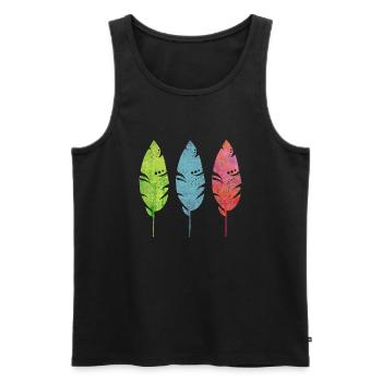 Drei zarte Federn - Männer Premium Bio Tank Top - Schwarz - Vorne - AI Model Male 178 light (178cm)