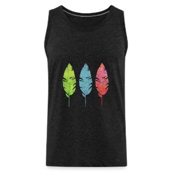 Three tender feathers - Men's Premium Organic Tank Top - charcoal grey - Front - Alexander (188cm)